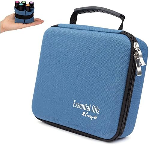 2 PC Set Essential Oil Hard Carrying Case w/ Bonus Soft Small Purse Size Holder for Travel Bags | Storage Carry Containers for Oils Holds Assortment of (30) 5, 10, 15 ml Bottles by Topnotch Solutions