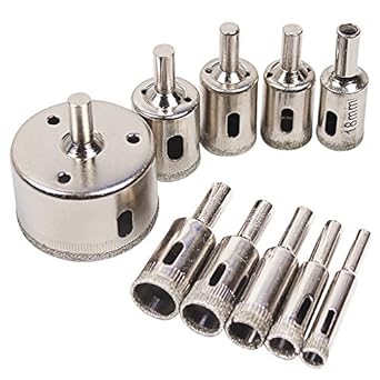 Generic 10PCS/set 8-50mm Diamond Coated Core Hole Saw Drill Bits Tool Cutter For Tiles Marble Glass Granite Drilling Best Price