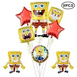 9Pcs Spongebob squarepants Balloons Birthday Party Supplies for Kids Baby Shower Party Decorations