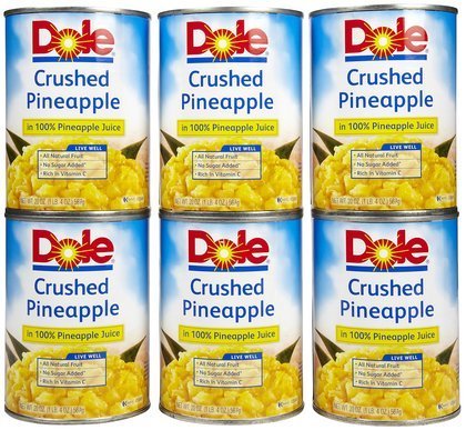 DOLE PINEAPPLE CRUSHED IN 100% PINEAPPLE JUICE, 20-OUNCE CANS (PACK OF 12)