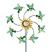 Collections Etc Sunflower and Hummingbird Metal Wind Spinner, Green