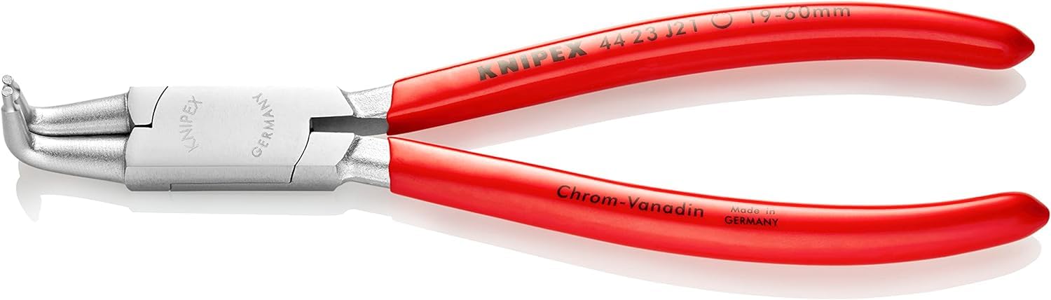 KNIPEX Circlip Pliers for Internal Circlips in Bore Holes Chrome-Plated with Plastic Coating 170 mm, 44 23 J21