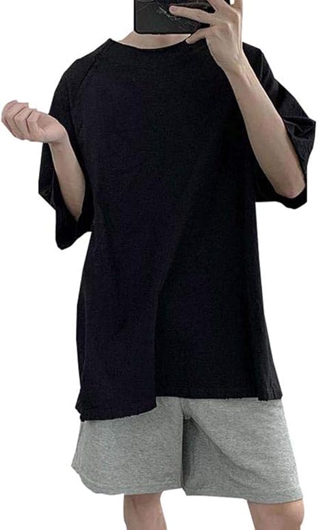 Amazon Mlboss Tシャツ メンズ ゆったり カットソー 無地 カジュアル オーバーサイズ コットン Tシャツ ホワイト 白tシャツ ストリート系 ファッション ビッグシャツ Tシャツ カットソー 通販