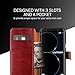 Galaxy S8 Case :: VRS x LUMION :: Drop Protection Cover :: Classy Slim Leather Wallet:: ID Credit Card Slot Holder for Samsung Galaxy S8 (Layered Dandy - Red)