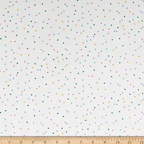 Dear Stella Designs Out Of My Shell Polka Dots Fabric, White, Fabric By The Yard