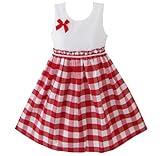 Sunny Fashion Girls Dress Red Tartan Sundress