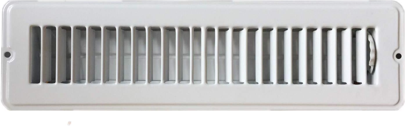 Registers, Grilles & Vents - RV and Home White Stamped Steel Floor Diffuser/Register with Damper 12
