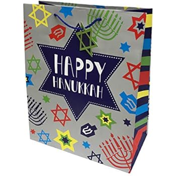 Amazon.com: Happy Hanukkah Festive Holiday Gift Wrapping Party Celebration Bag (9 X 7.5): Health ...