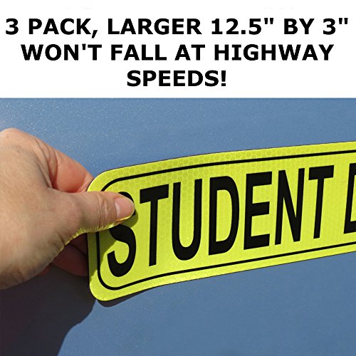 Larger 12.5" by 3", won t fall at highway spe…