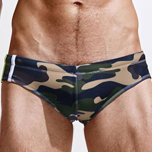 Men Swimwear Daoroka Sexy Camouflage Low Rise Swimming Pants Briefs Swimsuit Swimming Trunks Surf Boardshorts Beachwear Underwear (L, Camouflage)