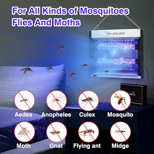 PALONE Bug Zapper, 4000V Electric Bug Zapper with Hanging Function for Indoor Outdoor, Fly Zapper with Removable Tray USB for Bedroom,Kitchen,Courtyard