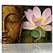 Sea Charm - Buddha Wall Art,Zen Painting Lotus Flower Pictures for Home Living Room Wall Decor,Framed Artwork Ready to Hang