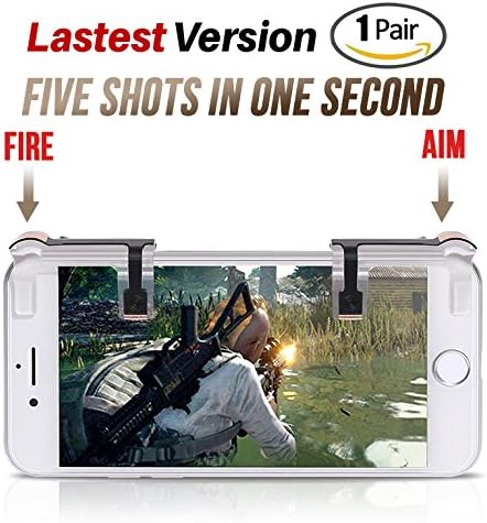 High Performance Mobile Game Controller Joystick Transparent Version, Precise &amp; Sensitive Customizable Shoot &amp; Aim Buttons, L1R1 for PUBG, Rules of Survival, Knives Out, Supports iOS, Android [1 Pair]