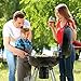 TACKLIFE Charcoal Grill, BBQ Grill, 22.5 inch Diameter Double-Layer Grid Portable Grill, Reinforced 1.25 inch Thickened Steel Support Frame, with One-Touch Clean System(Ash Catcher) and Storage Shelf