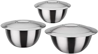 GSW 552417 Servier-Thermoschüssel mit Deckel, 6-tlg. Set, Rostfreier Stahl