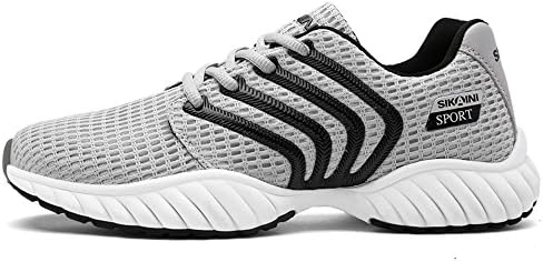CLAMON Breathable Casual Sneakers Running Shoes Lightweight Athletic Sports Shoes For Men and Wome (8.5, Grey)