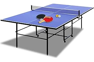 FONICHR Professional Ping Pong Table Tennis Table Foldable Ping Pong Table Top Full Size Waterproof Clearance with1 Ball Network & 2 Table Tennis Paddles 3 Table Tennis Indoor Multiplayer