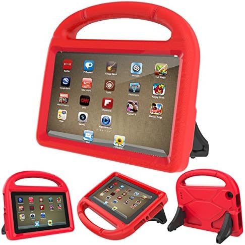 Gogoing Fire 7 2017 Case,[Light Weight] [Shockproof] Kids Children Cover Case with Carrying Handle Stand For Amazon Fire 7 Tablet (Fit 2015 Release/2017 Release)(RED)