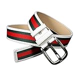 CrystalMX New Fashion Stripe Canvas Pin Buckle Belt Waistband (Blue/Green)