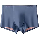 Arjen Kroos Men's Ice Silk Boxers Briefs Seamless Trunk Underwear with Pouch Double Sided Breathable Modal Underpant