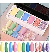 2022 Upgrade Gel Nail Polish Set , Soild Gel Nail Palette, Professional Cream Painting Gel for Na...