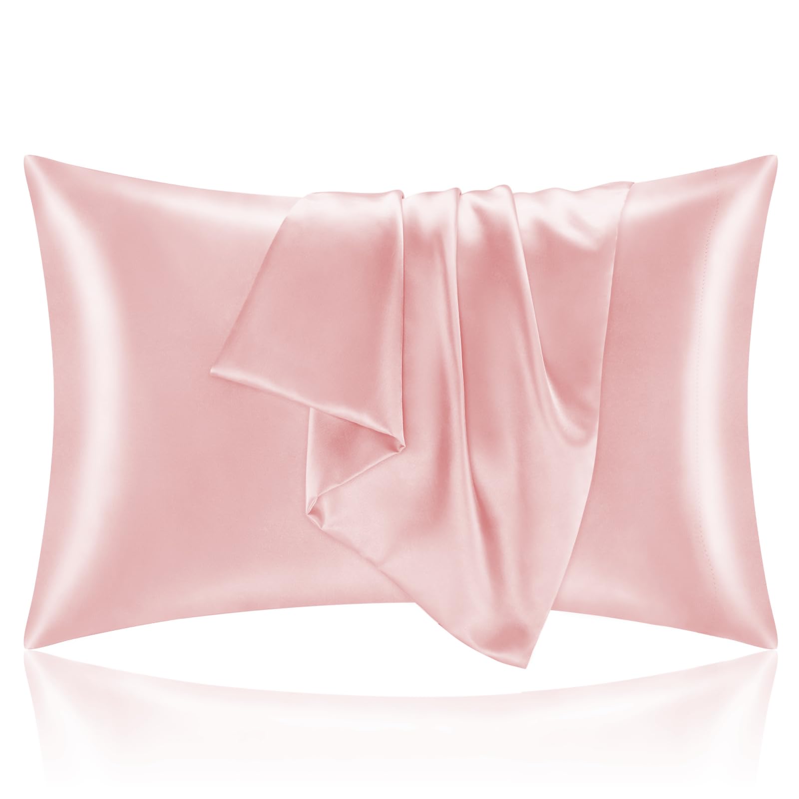 Photo 1 of BEDELITE Satin Pillowcase for Hair and Skin, Super Soft and Cooling Similar to Silk Pillow Cases 2 Pack with Envelope Closure, Gift for Women Men(20"x30" Queen Size, Pink)