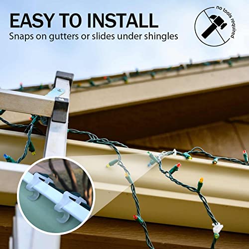 LUOLIIL VOE Christmas Light Clips Outdoor, 120 Pack Holiday Light Clips Mount to Shingles