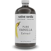 32oz Pure Vanilla Extract - 100% Real Vanilla Extract - Native Vanilla | For Cooking, Drinks & Desserts - 100% Vegan, Sugar F