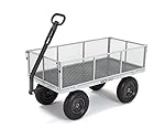 Gorilla Carts Heavy-Duty Steel Utility Cart with Removable Sides with a Capacity of 1000 lb, Gray