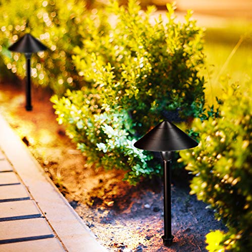 Outdoor Lights Landscape Lights Garden Lights, 12V 5W Low Voltage Patio Lawn Yard Pathway Lights,Aluminum Construction IP65 Waterproof 4000K Natural White 5 Years Warranty (4-Pack)