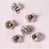 Luna Bazaar Mini Mercury Glass Ornaments (1 to 1.5-inch, Silver, Lucy Design, Set of 6) - Great Gift Idea, Vintage-Style Decorations for Christmas, Special Occasions, Home Decor and Parties