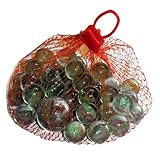 Glass Marble Set - Netted Bag of 41 Assorted Marbles