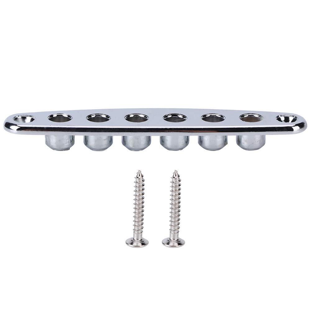 Tbest Electric Bass Guitar String Through Plate Mounting Ferrules, Zinc Alloy Guitar Accessories, High-Quality Guitar Parts (Silver)