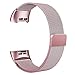 Maledan Compatible with Fitbit Charge 3 Bands, Rose Gold, Small