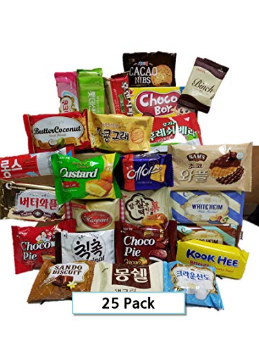KOREAN PREMIUM SNACK BOX_Assorted Package Popular Deluxe Korean Brand Snacks and More! Perfect for GIFT | College Care Package | Gift Care Package (25 packs)