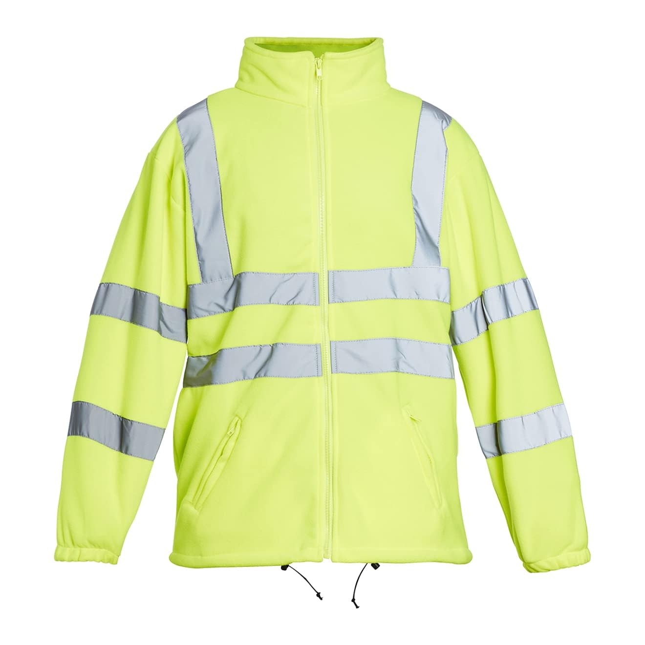Blackrock Hi Vis Yellow Fleece Jacket, Men's and Women's, Durable and Warm Anti-Pill, High Visibility Reflective Safety Wear, Fully EN Certified - Large
