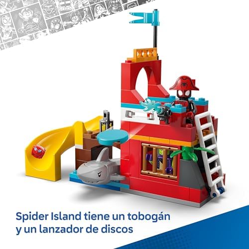 | Marvel Barco Pirata del Equipo Spidey - Juego de Superhéroe - Maquetas de Barcos de Juguete con 4 Minifiguras - Regalo para Niños de 4+ Años y Fans de Spidey y Su Superequipo - 11208