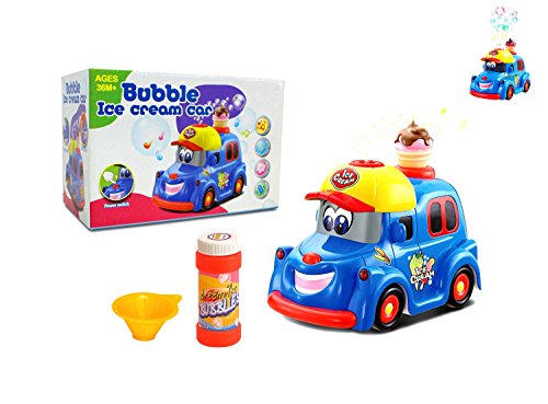 Bubble Blowing Ice Cream Truck Toy for kids toddlers Battery Operated Toy Ice Cream Truck Car w/ Lights & Sound Music-Comes with Bubbles - Thumbnail 7