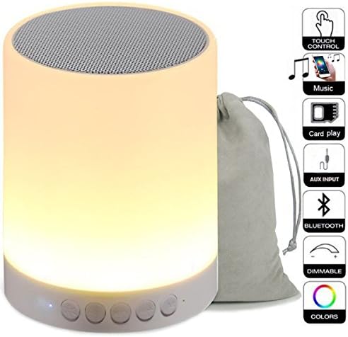 Bedside Lamp Bluetooth Speaker, Portable Wireless Night Light Speaker, Speakerphone / TF Card / AUX-IN Supported, Dimmable, Colorful, Touch Control
