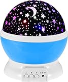 LMTECH Nursery Room Night Light Moon Star Projector 360 Degree Rotation - Night Light Lamp,3 Modes Colorful LED Moon Sky Star Cosmos Starlight Projector for Children Kids Baby Bedroom