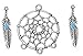 28pcs Dreamcatcher Charms + 95pcs Feather w/ Blue Enamel, Native American Inspired DIY Jewelry Lot