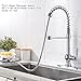 Ufaucet Modern High Arch Stainless Steel Plumbing Spiral Single Handle Commercial Pull Out Sprayer Kitchen Sink Faucet, Chrome Pull Down Kitchen Faucet