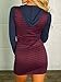 Joeoy Women's Casual Long Sleeve Drawstring Striped Bodycon Hoodie Dress