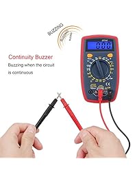 Proster multímetro digital Mini Multi Tester Medidas voltios amperios ohmios Temperatura Continuidad Diodos con LCD retroiluminada Batería Incluida