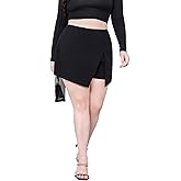 Floerns Women's Plus Size Asymmetrical Skorts High Waisted Skirts Shorts