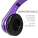 BESTGOT Kids Headphones BG6002 Children Headphones for Kids Boys Adult with Microphone Volume Control Foldable Headset with 3.5mm Plug Removable Cord (Black/Purple)