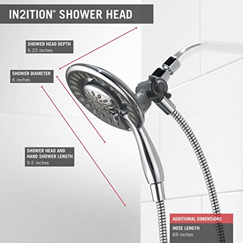 Delta Faucet 4Spray TouchClean In2ition 2in1 Dual Hand Held Shower