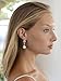 Mariell CZ Bridal Dangle Earrings with Bold Pear-Shaped Zircon Teardrops - Genuine Platinum Plated