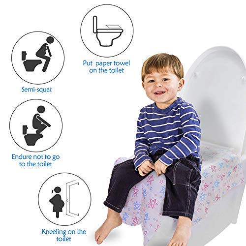 Toilet Seat Covers Disposable Extra Large 20 Packs, Waterproof & Non Slip, Keep Clean, Individually Wrapped for Travel or Home, Toddlers Potty Training, Suitable for Adults, Pregnant Women (Star)
