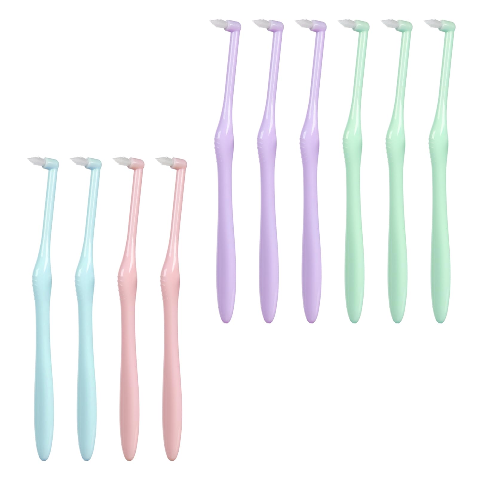10 Pcs Interspace Toothbrush Single Tufted Toothbrush DBOO Slim Interspace Teeth Brush for Detail Cleaning and Orthodontic Braces